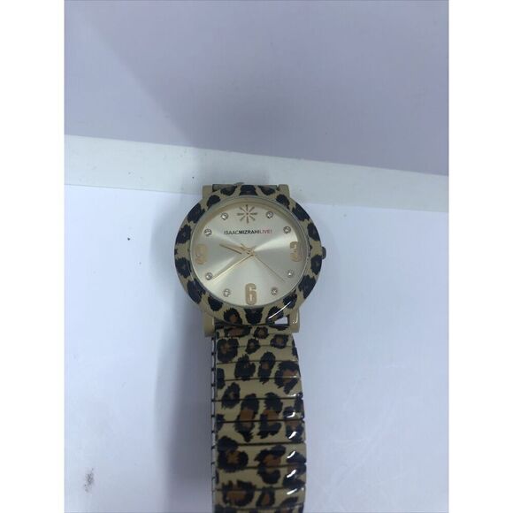 Isaac Mizrahi Watch Women 38mm Leopard Print Stretch Band. Needs Battery - Picture 5 of 14